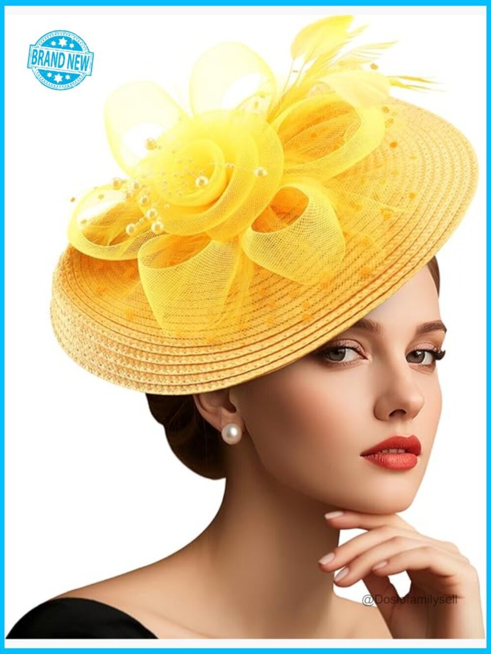 Fascinator Hat with Headband and Clip - Tea Party Church Derby Headwear Mesh